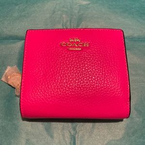 New Hot Pink COACH snap wallet